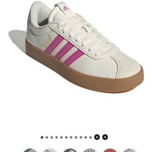 Adidas White and Pink Sneakers with Classic Design